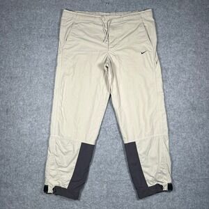 Nike windbreaker Pants Mens XL Tan Cargo Track Gorpcore Hiking double logo